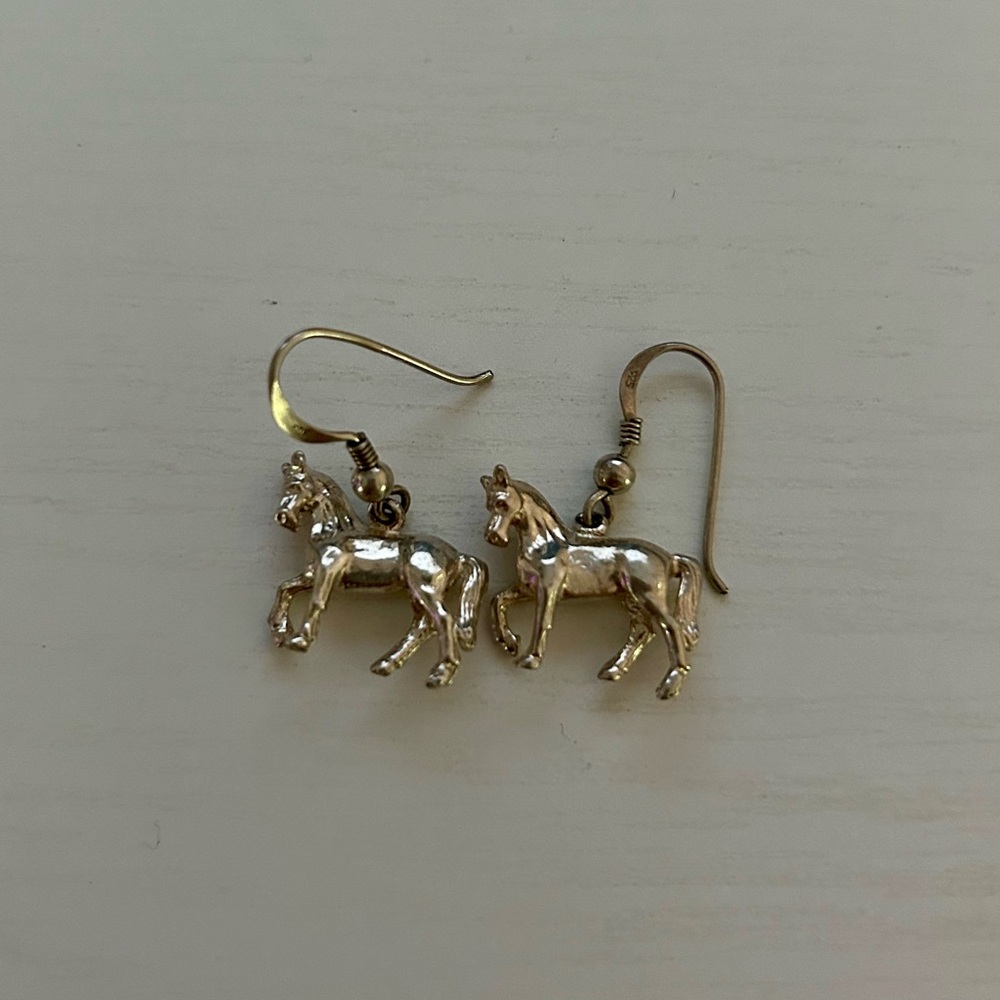 Silver Horse Earrings